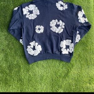 Navy Blue Floral Women's Top